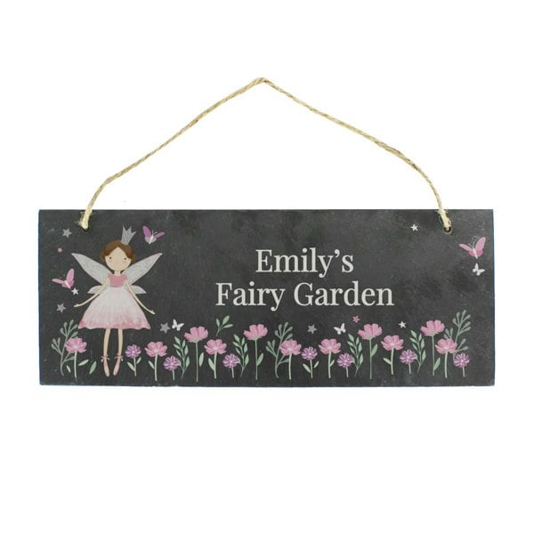 Personalised Memento Company Personalised Fairy Princess Garden Hanging Slate Sign