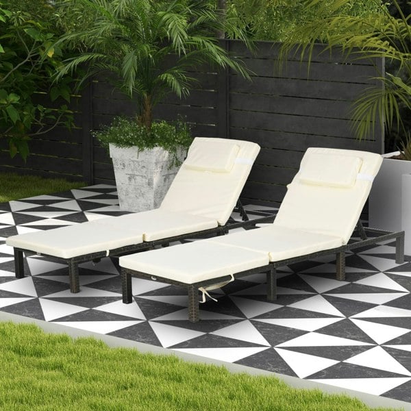 Rattan Sun Lounger Set