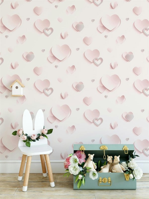 Muriva Glitter Gallery Hearts Wallpaper Rolls