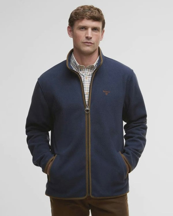 Barbour Harwood Zip Through Fleece - Navy Blue