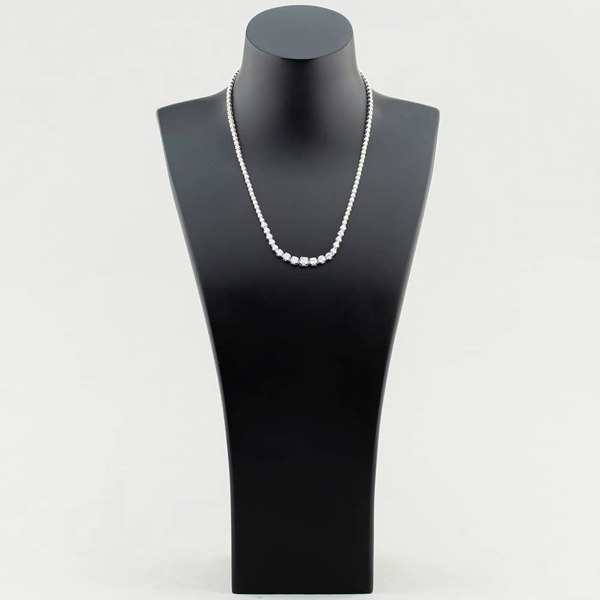 T. H. Baker 9ct White Gold Certificated Lab Grown 5.00ct Brilliant Cut Diamond Tennis Necklace LGN23469-500SFN (WG)
