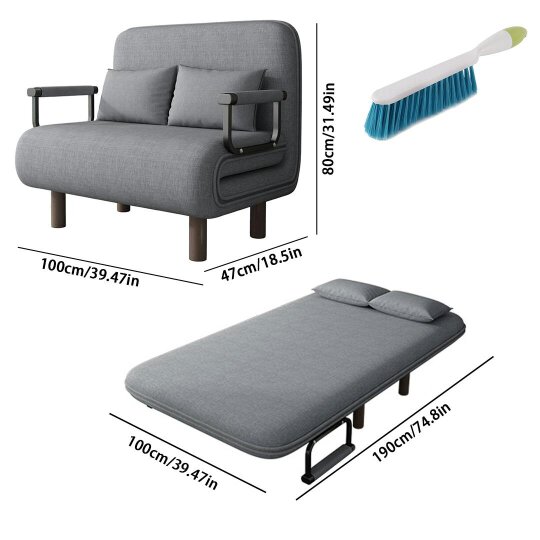 Havendro Double Fabric Sofa Bed Sleeper Couch Sofabed Settee Recliner Beds Folding