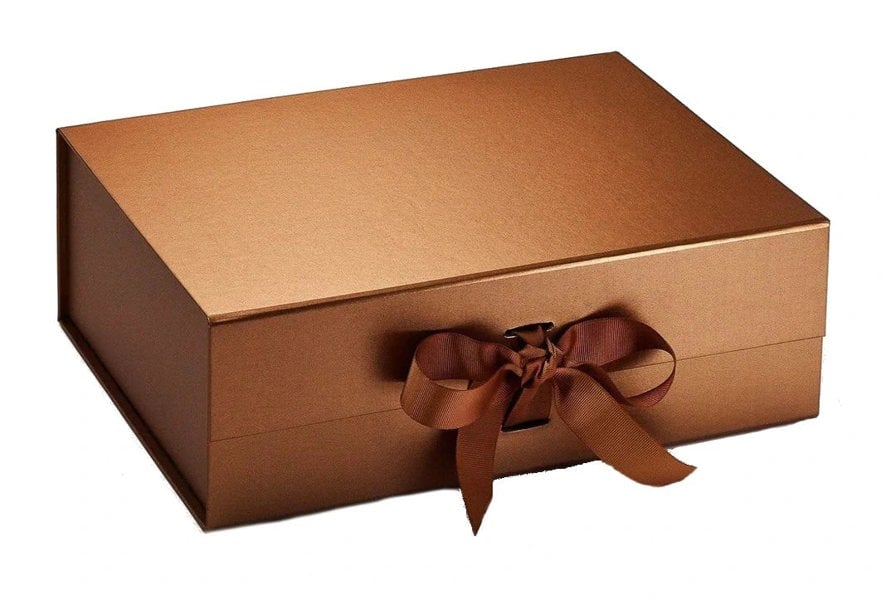 Luxury Copper Gift Box with Ribbon