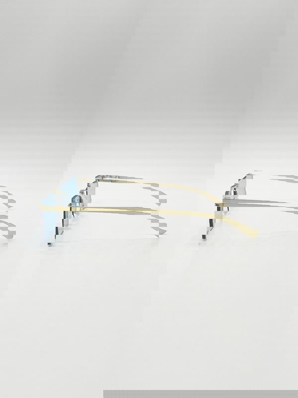 SVNX Frameless Rectangle Sunglasses in Pale Blue