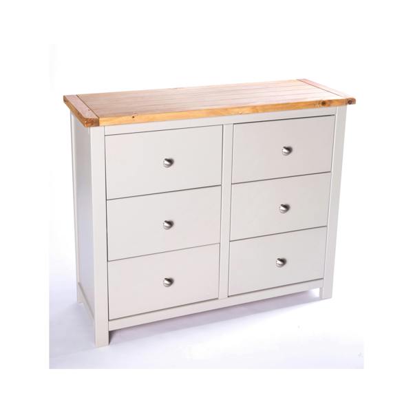 Cabinet Bits Argenta 6 Drawer Chest of Drawers Chrome Knob