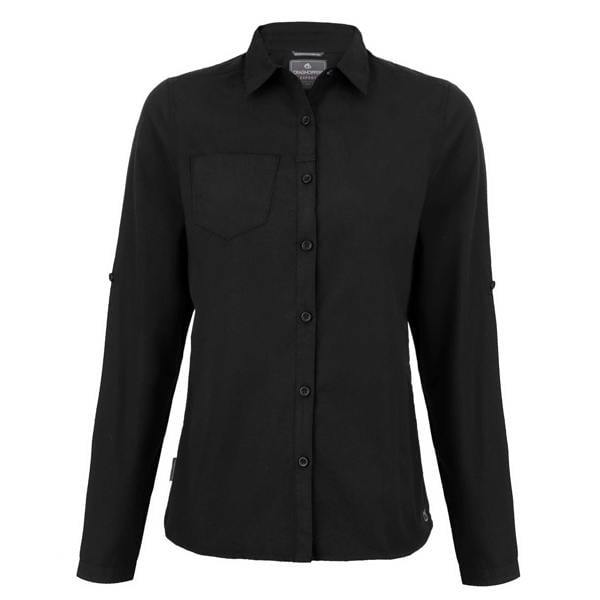 Craghoppers Womens/Ladies Kiwi Long-Sleeved Shirt - Black - 
