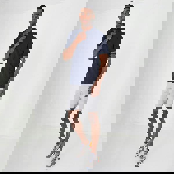 Brave Soul Navy Short Sleeve Jacquard Trim Polo Shirt - Navy Image 3