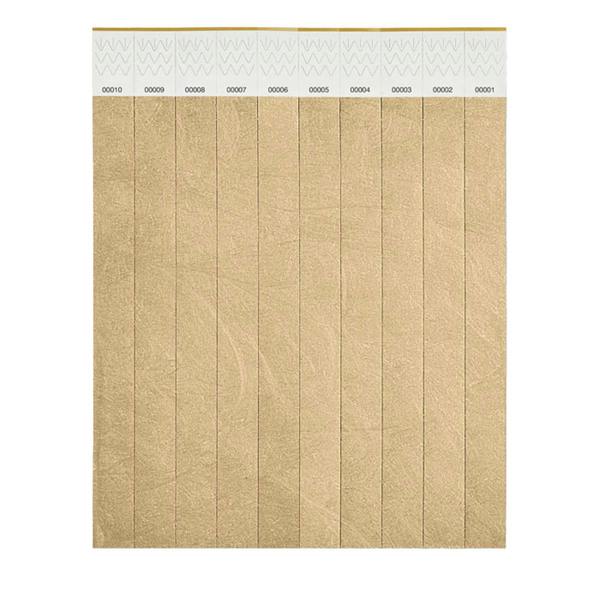 MidOcean Tyvek Wristband (Pack of 10) - Gold - 