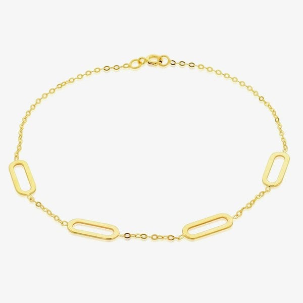 T. H. Baker 9ct Yellow Gold Paper Clip Bracelet 1.20.0442