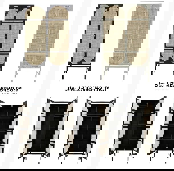 Tandy Black Rattan Wardrobe-Weilai Concept-Weilai Concept