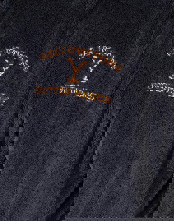 Yellowstone Mens Blue Dutton Ranch Montana Hooded Bathrobe