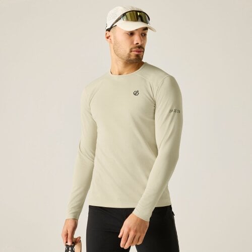 Dare 2B Mens Ventura Grid Crew Neck Fleece Top - Almond Milk