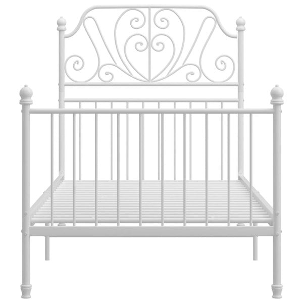 Berkfield Bed Frame White Metal 100x200 cm