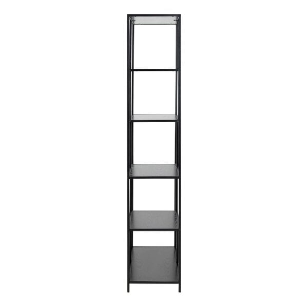 Wyld Haus El Paso Tall Black Metal Bookcase 5 Shelves