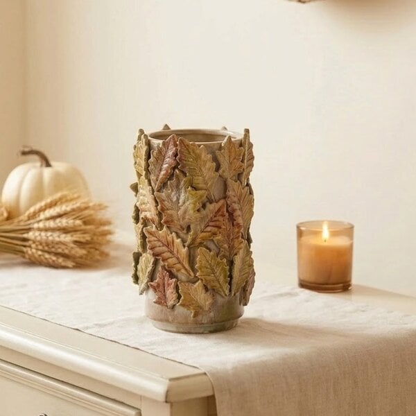 Garden Greatness Seasonal Autumn Leaves Decorative Vase