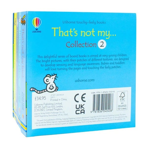 Touchy-Feely Books That's Not My Collection 2: 5 Books Set (Truck, Plane, Monster, Dragon, Bus)