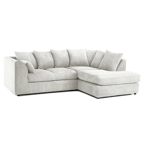 Furnishings For Less Luxor Cord Fabric 4 Seater Corner Sofa Scatter Back