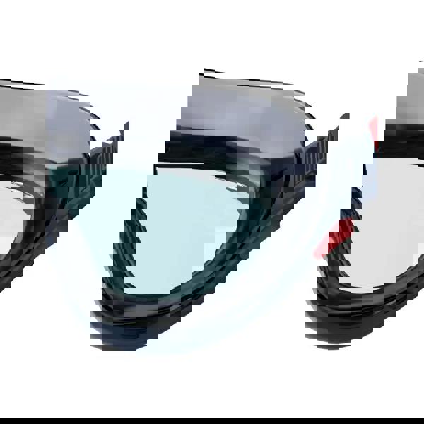 Speedo Biofuse 2.0 swim masks in blue and black with clear lenses and red accents