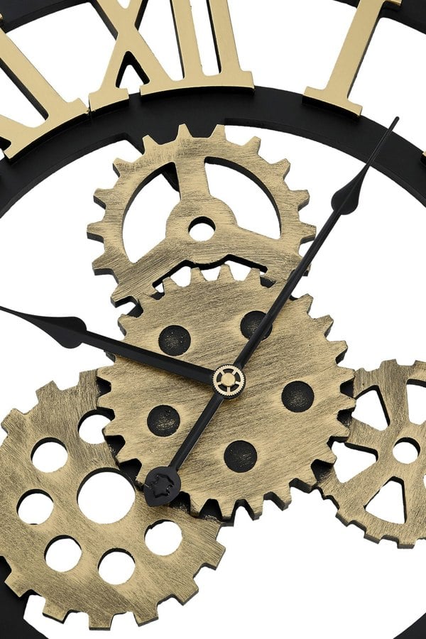 Living and Home 50Cm Retro Gear Silent Wall Clock