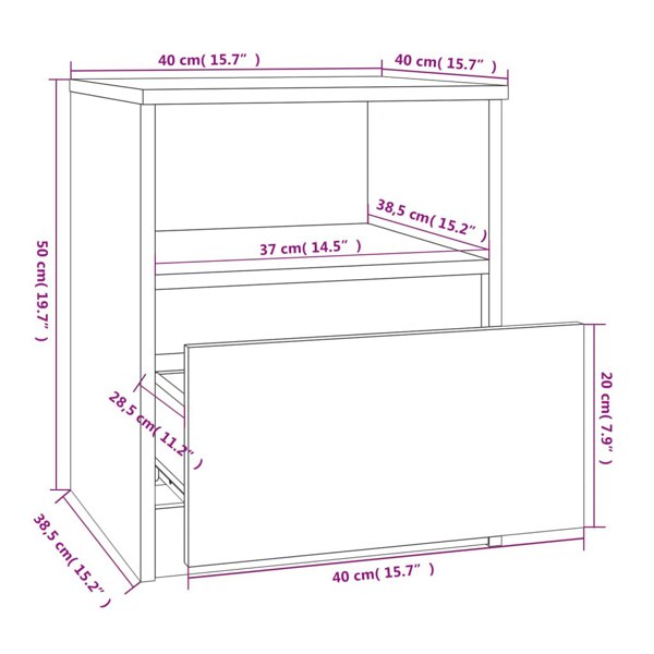 Berkfield Bedside Cabinets 2 pcs Grey Sonoma 40x40x50 cm Engineered Wood
