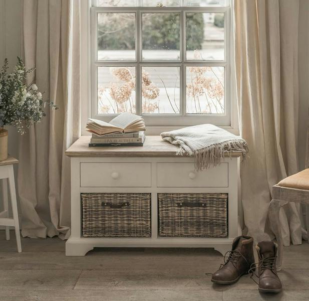 Statement Furniture Florence Storage Bench with 2 Drawers and 2 Baskets Assembled