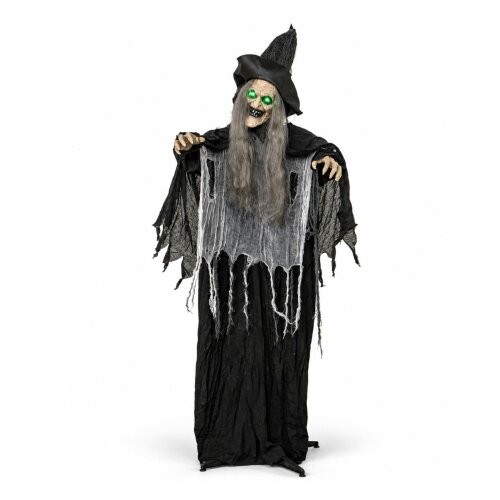 Samuel Alexander 1.84m Animated Cackling Halloween Witch with Green LED Eyes