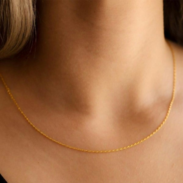 Spero London 9ct Solid Gold Italian Rope Chain Necklace