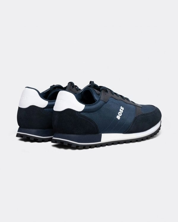 BOSS Orange Parkour L Mens Running Style Trainers In Mixed Materials With Logo Details NOS - Dark Blue 401