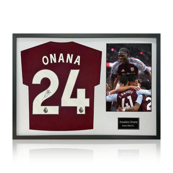 Amadou Onana Signed Aston Villa Shirt Classic Frame