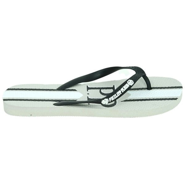 Philipp Plein Pp Logo Flip Flops - Grey