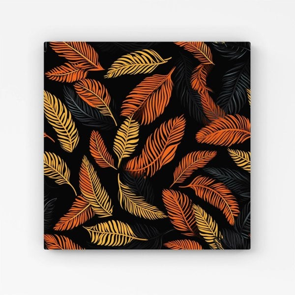 Warren Reed Orange Feather Leaves Canvas