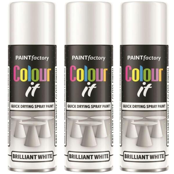 Paint Factory 3X  White Gloss Spray Paint 250ml
