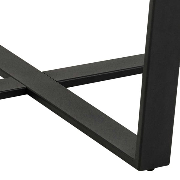 Furniture To Go Amble Round Dining Table with Brown Marble Melamine Top & Black Legs