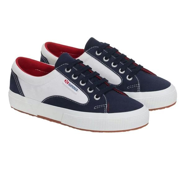 Superga Unisex Adult 2750 Blocks Trainers - White/Navy/Red - 