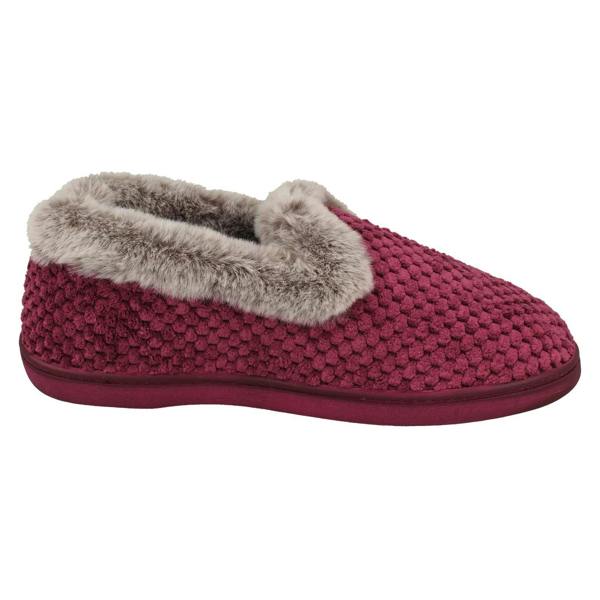 Padders Ladies Padders Textured Trimmed Full Slippers Misha