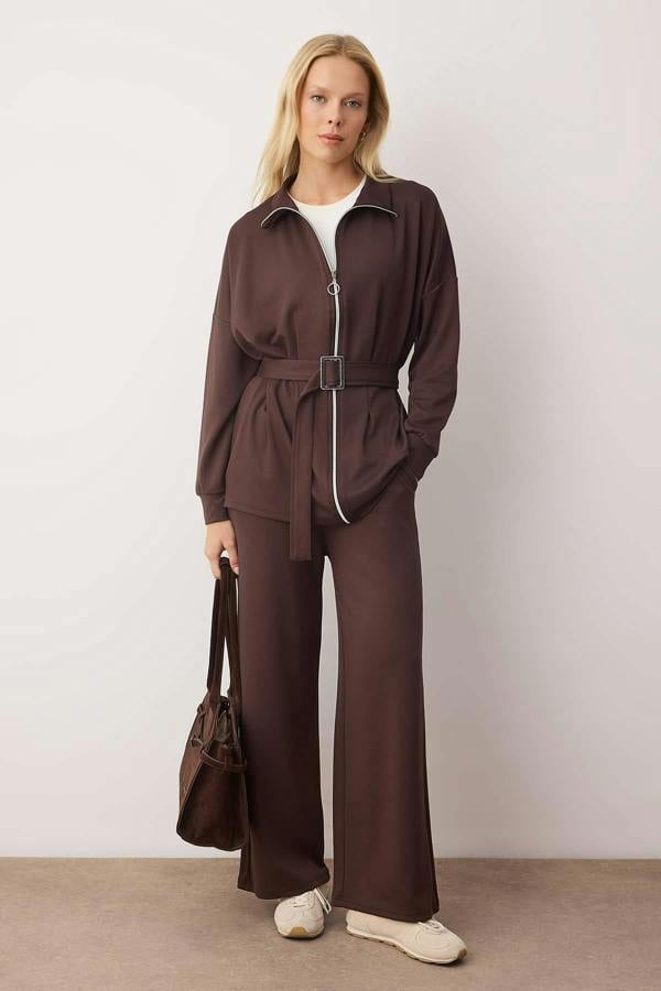 2-Piece High Neck Long Sleeve Regular Fit Co-ord Set