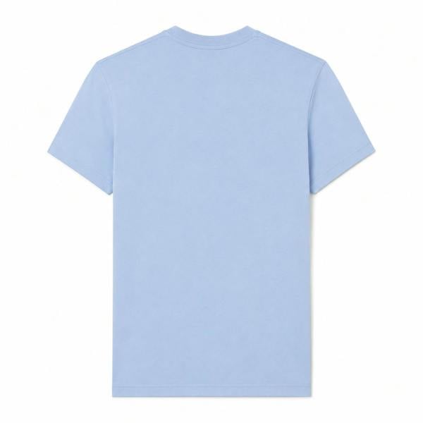 Back view of a light blue Lacoste cotton t-shirt in aphylla blue.