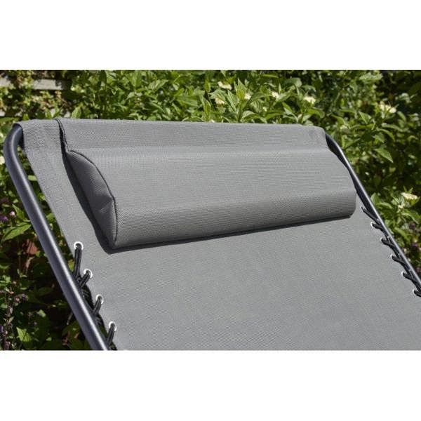 Grey Garden Relaxer Chair - Adjustable Reclining Lounger with Padded Headrest The Garden Furniture Shop