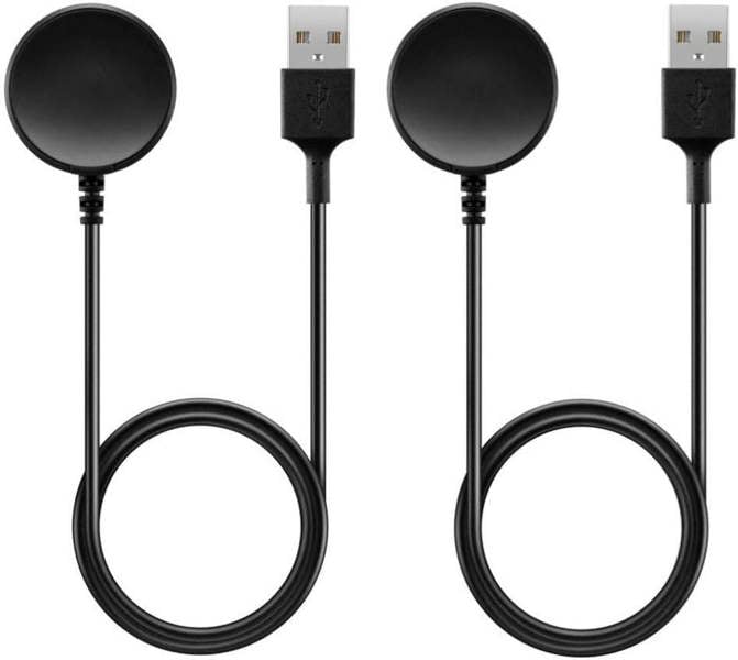 Samsung 2-Pack Magnetic Dock Charger Charging Cable USB-A 5V/2A for Samsung Galaxy Watch 7 6 5 4 3 Ultra FE Pro Classic Active 2/1 - Black