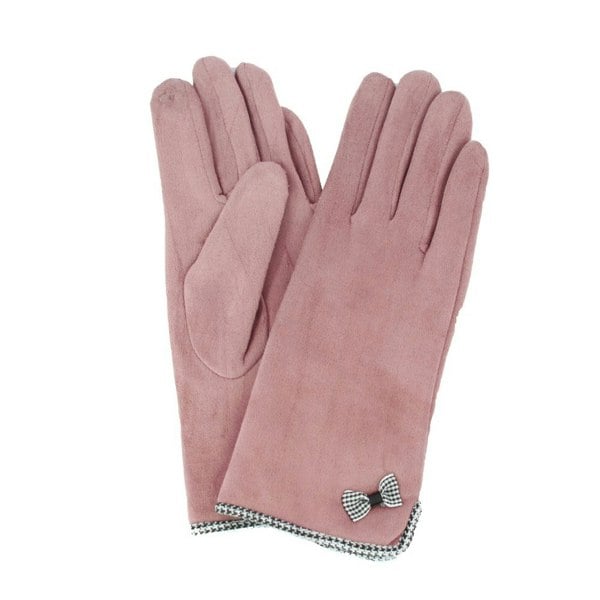 Eastern Counties Leather Womens Gaby Faux Suede Touch Screen Gloves - Blush