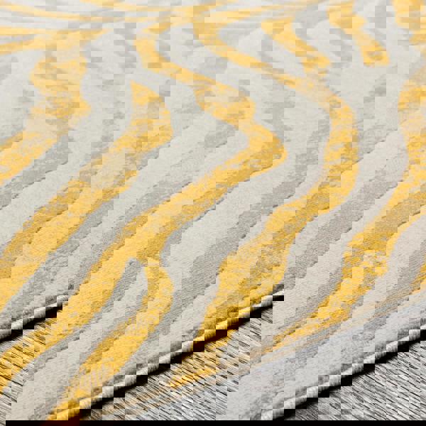 Livabliss City-Animal Print Grey Beige Yellow Boho Zebra Pattern Rug