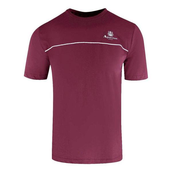Aquascutum Mens Piping Detail T-Shirt - Red - 