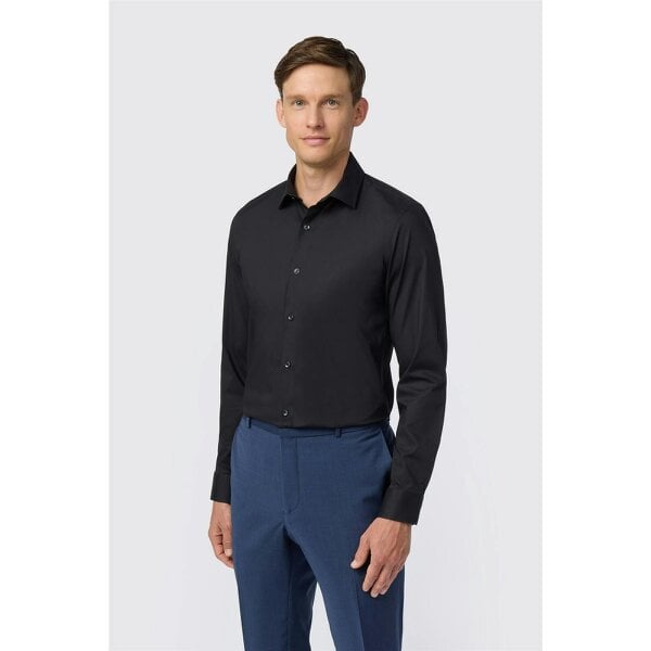 Limehaus Slim Fit Black Stretch Shirt