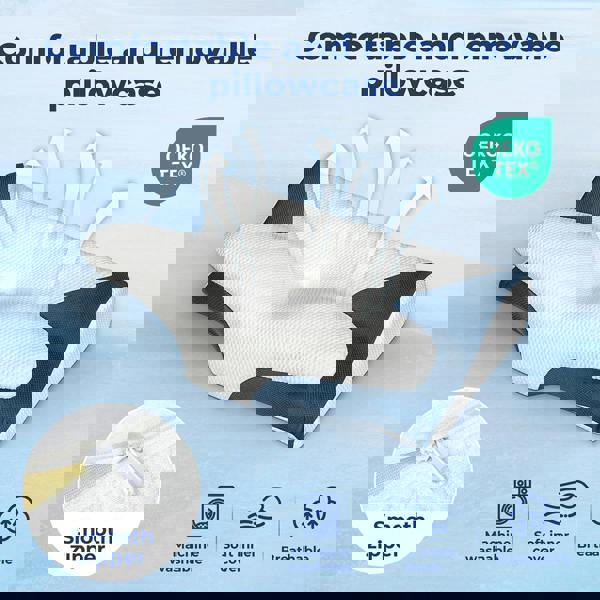 Lavio Cervical Contour Memory Foam Pillow Side Sleeper for Neck Pain Relief