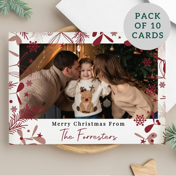 Personalised Memento Company Personalised Photo Upload Pack of 10 Christmas Cards