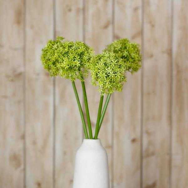 Wyld Haus Set of 3 Artificial Flowers Green Giant Allium Stems