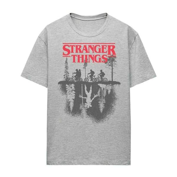 Stranger Things Womens/Ladies Forest Silhouette Logo T-Shirt - Athletic Heather