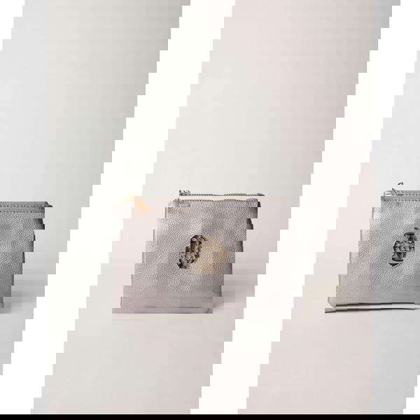 Blue Vanilla Detailed Zip Up Purse With Detachable Strap