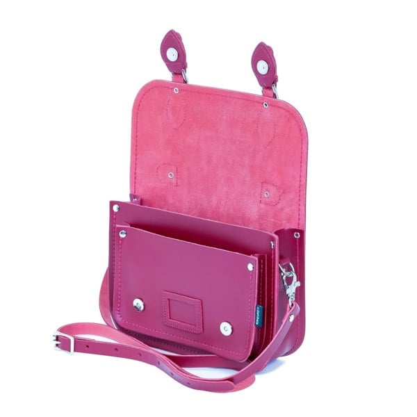 Zatchels Leather Midi Satchel - Magenta