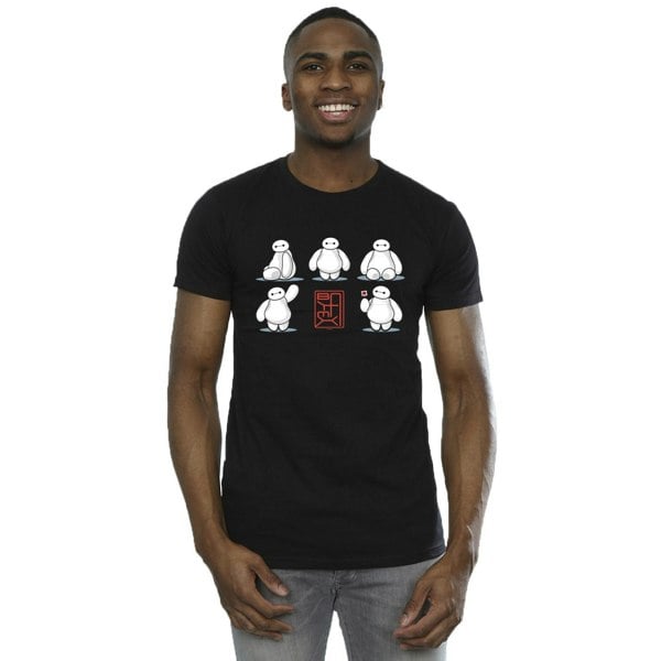 Disney Mens Big Hero 6 Baymax Many Poses T-Shirt - Black